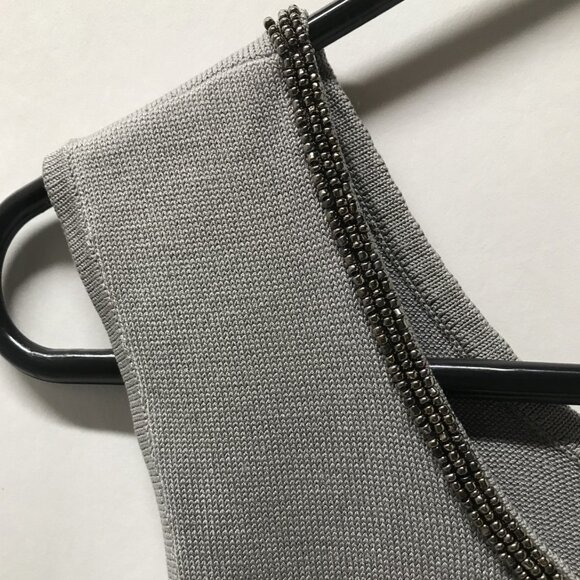 Talbots Petites Gray Beaded Silk Blend Twinset - Picture 12 of 16
